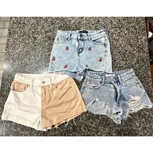 Pacsun Two Tone & Distressed Short and Between Us Cherry Short Bundle - Size 1